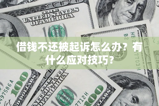 北京借钱不还被起诉怎么办？有什么应对技巧？